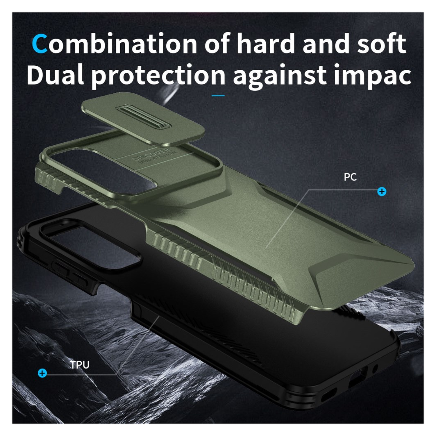 Samsung Galaxy A16 Hoesje Camera Slider Back Cover Schokbestendig Groen afbeelding 6