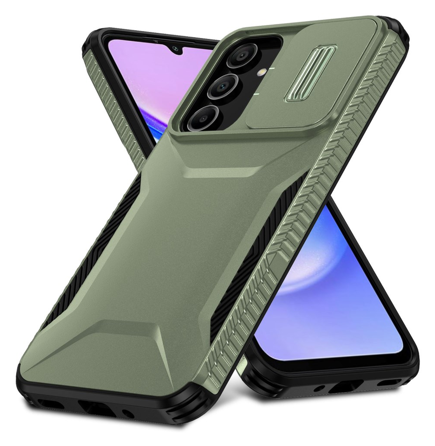 Samsung Galaxy A16 Hoesje Camera Slider Back Cover Schokbestendig Groen afbeelding 2