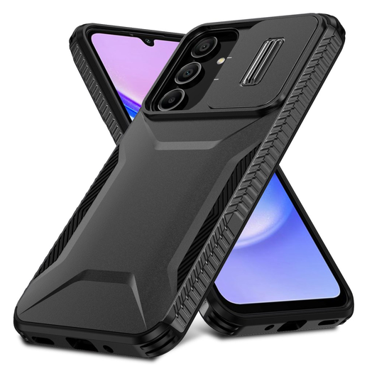 Samsung Galaxy A16 Hoesje Camera Slider Back Cover Schokbestendig Zwart afbeelding 2