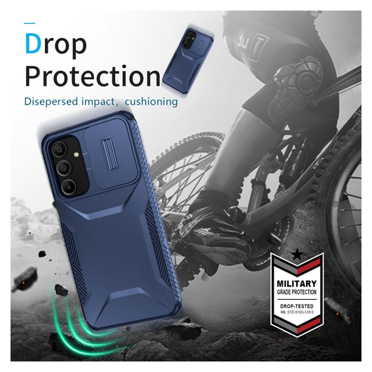 Samsung Galaxy A16 Hoesje Camera Slider Back Cover Schokbestendig Blauw afbeelding 4