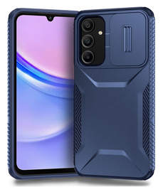 Samsung Galaxy A16 Hoesje Camera Slider Back Cover Schokbestendig Blauw