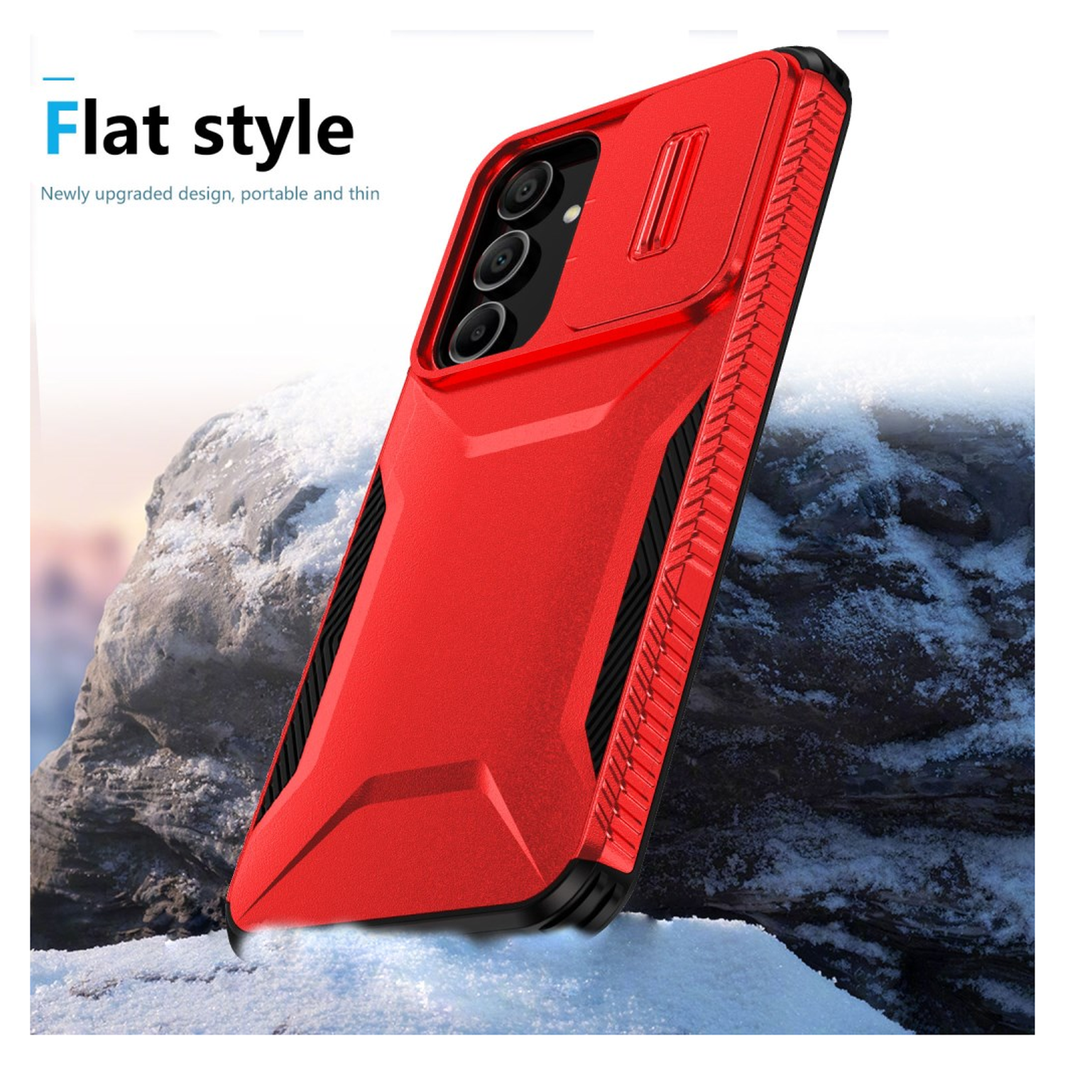 Samsung Galaxy A16 Hoesje Camera Slider Back Cover Schokbestendig Rood afbeelding 8