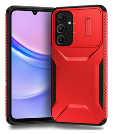 Samsung Galaxy A16 Hoesje Camera Slider Back Cover Schokbestendig Rood