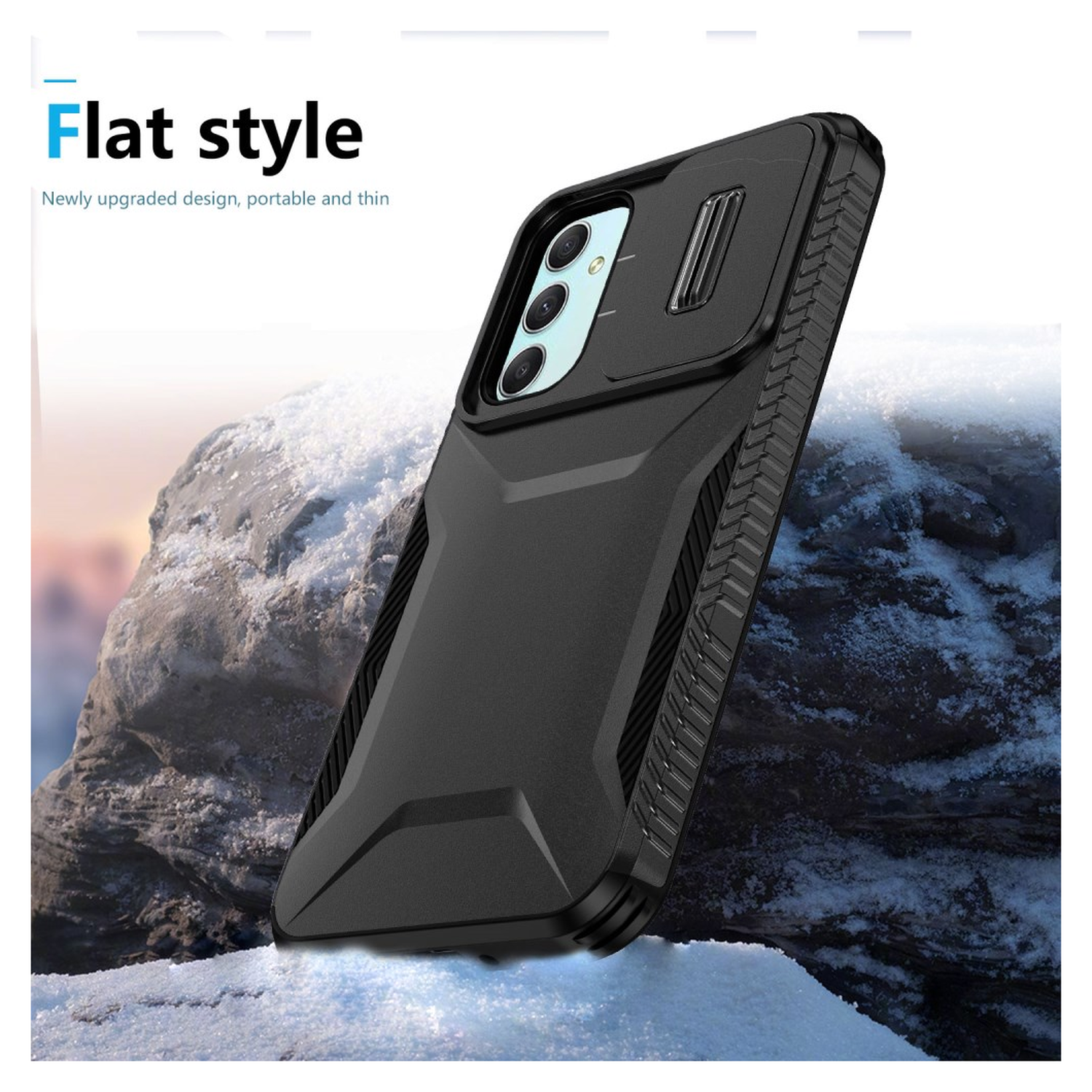 Samsung Galaxy A55 Hoesje Camera Slider Back Cover Schokbestendig Zwart afbeelding 8