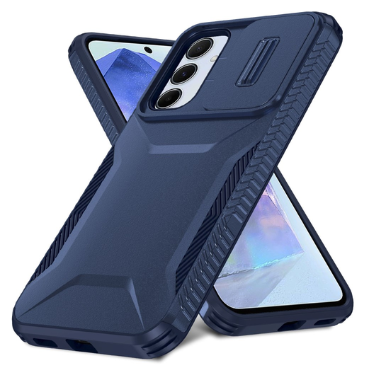 Samsung Galaxy A55 Hoesje Camera Slider Back Cover Schokbestendig Blauw afbeelding 2