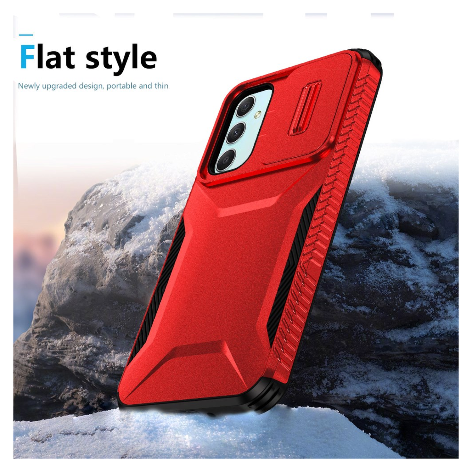 Samsung Galaxy A55 Hoesje Camera Slider Back Cover Schokbestendig Rood afbeelding 7