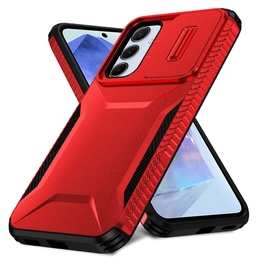 Samsung Galaxy A55 Hoesje Camera Slider Back Cover Schokbestendig Rood afbeelding 2