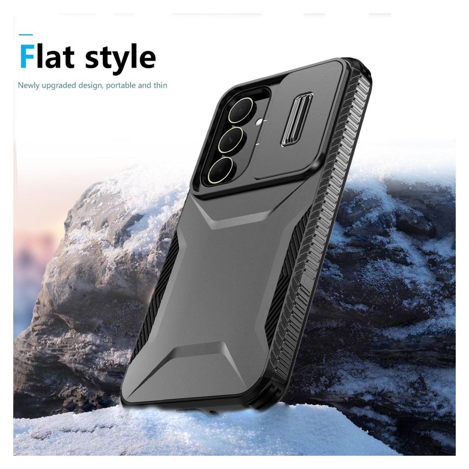 Samsung Galaxy A35 Hoesje Camera Slider Back Cover Schokbestendig Zwart afbeelding 7