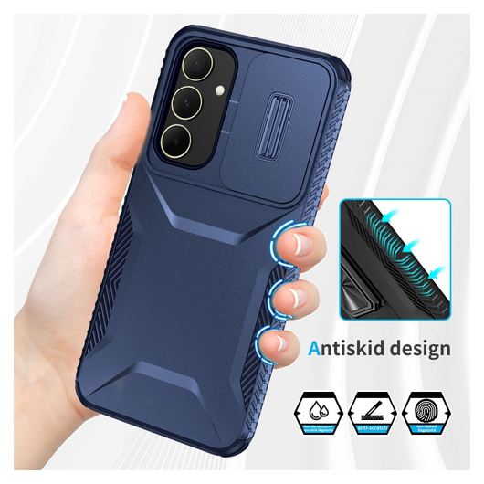 Samsug Galaxy A35 Hoesje Camera Slider Back Cover Schokbestendig Blauw afbeelding 10