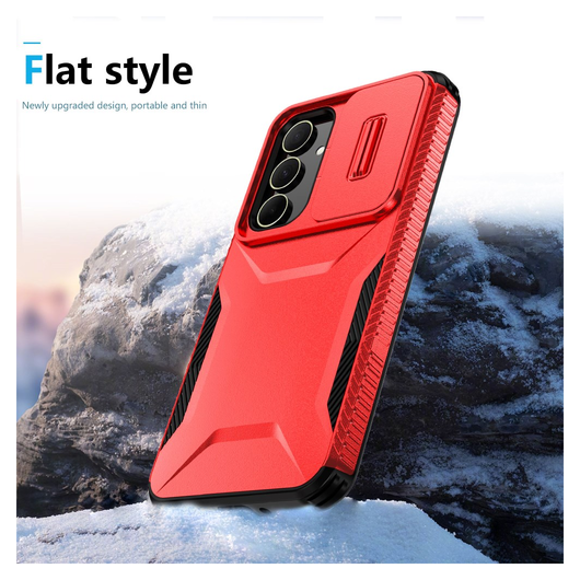 Samsung Galaxy A35 Hoesje Camera Slider Back Cover Schokbestendig Rood afbeelding 8