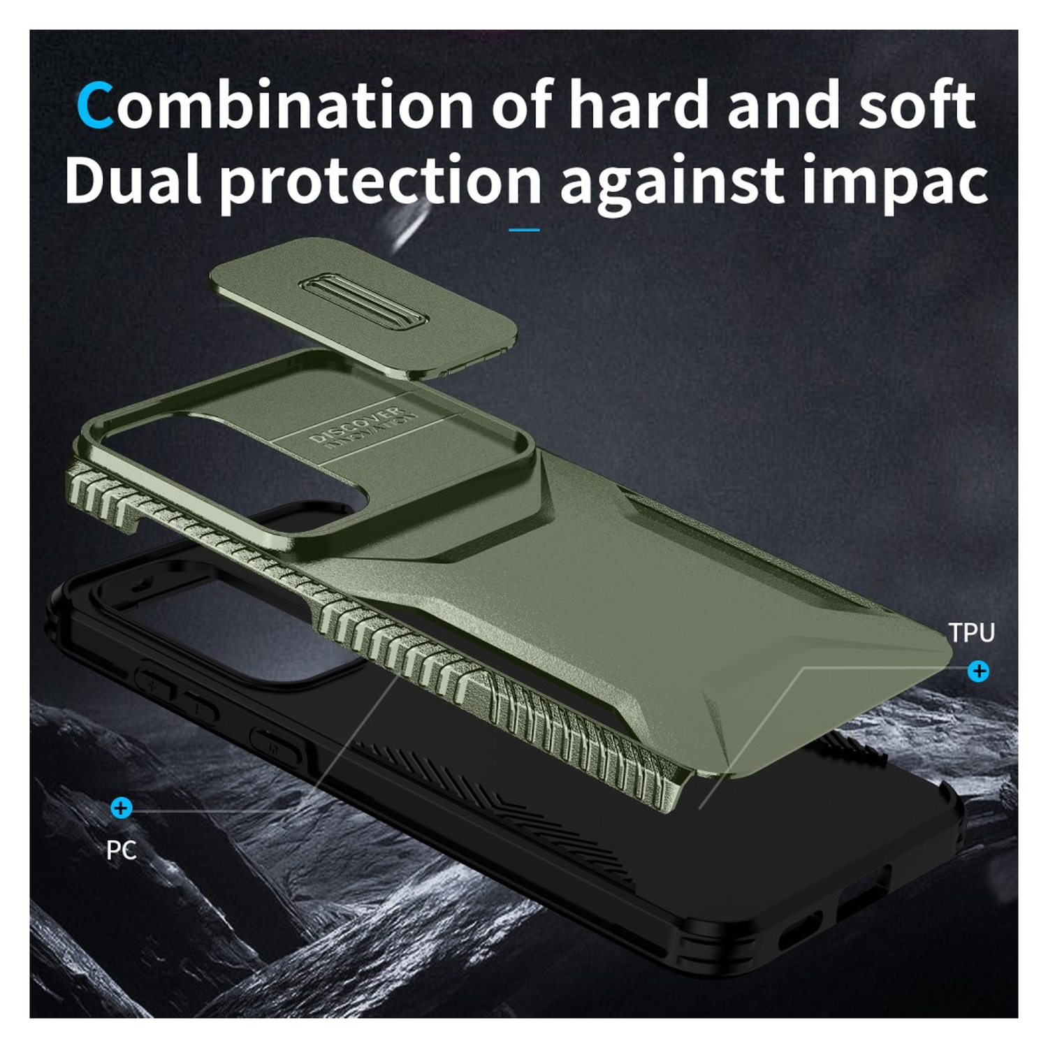 Samsung Galaxy S25 FE Hoesje Camera Slider Back Cover Schokbestendig Groen afbeelding 10