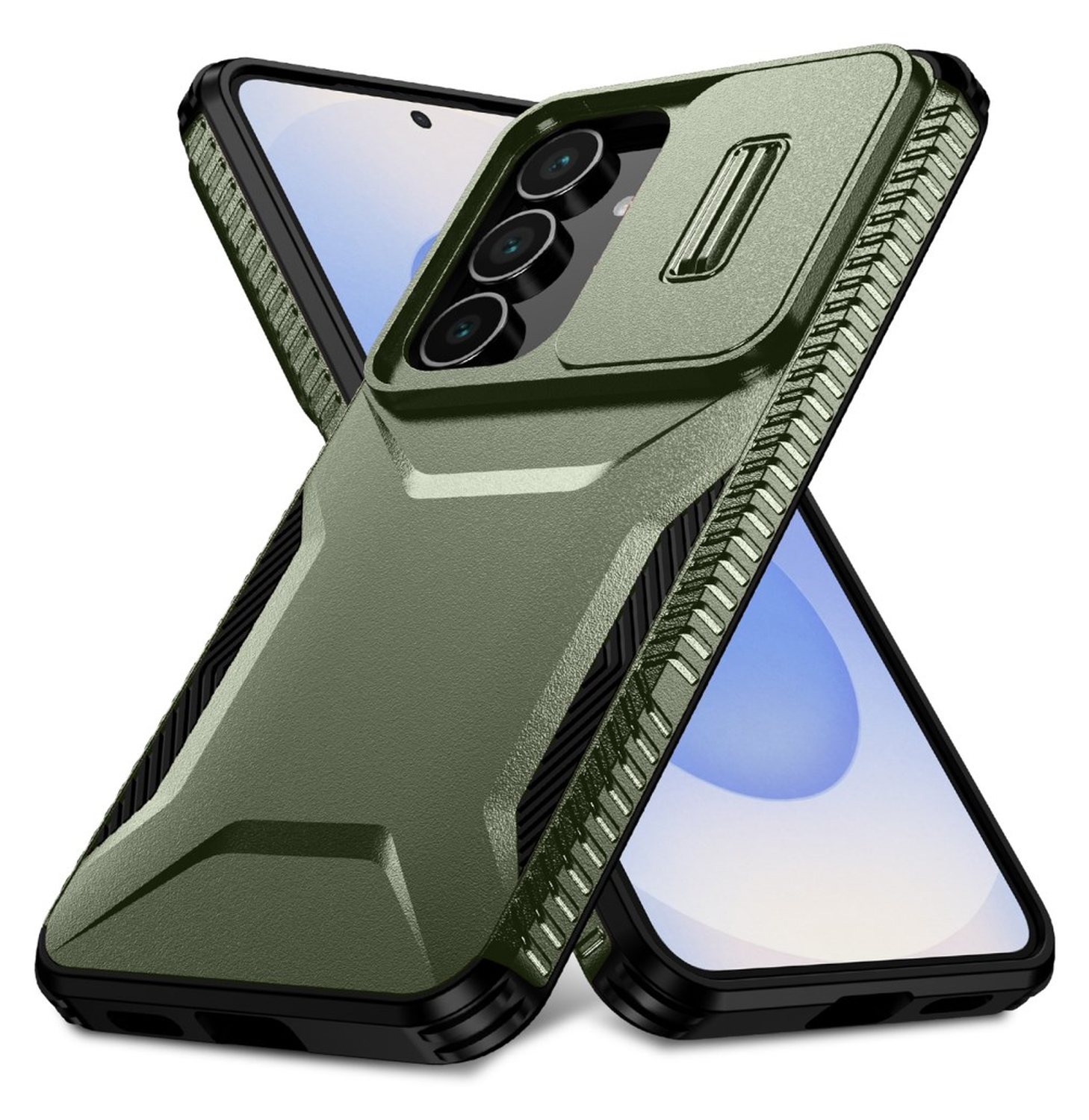 Samsung Galaxy S25 FE Hoesje Camera Slider Back Cover Schokbestendig Groen afbeelding 2