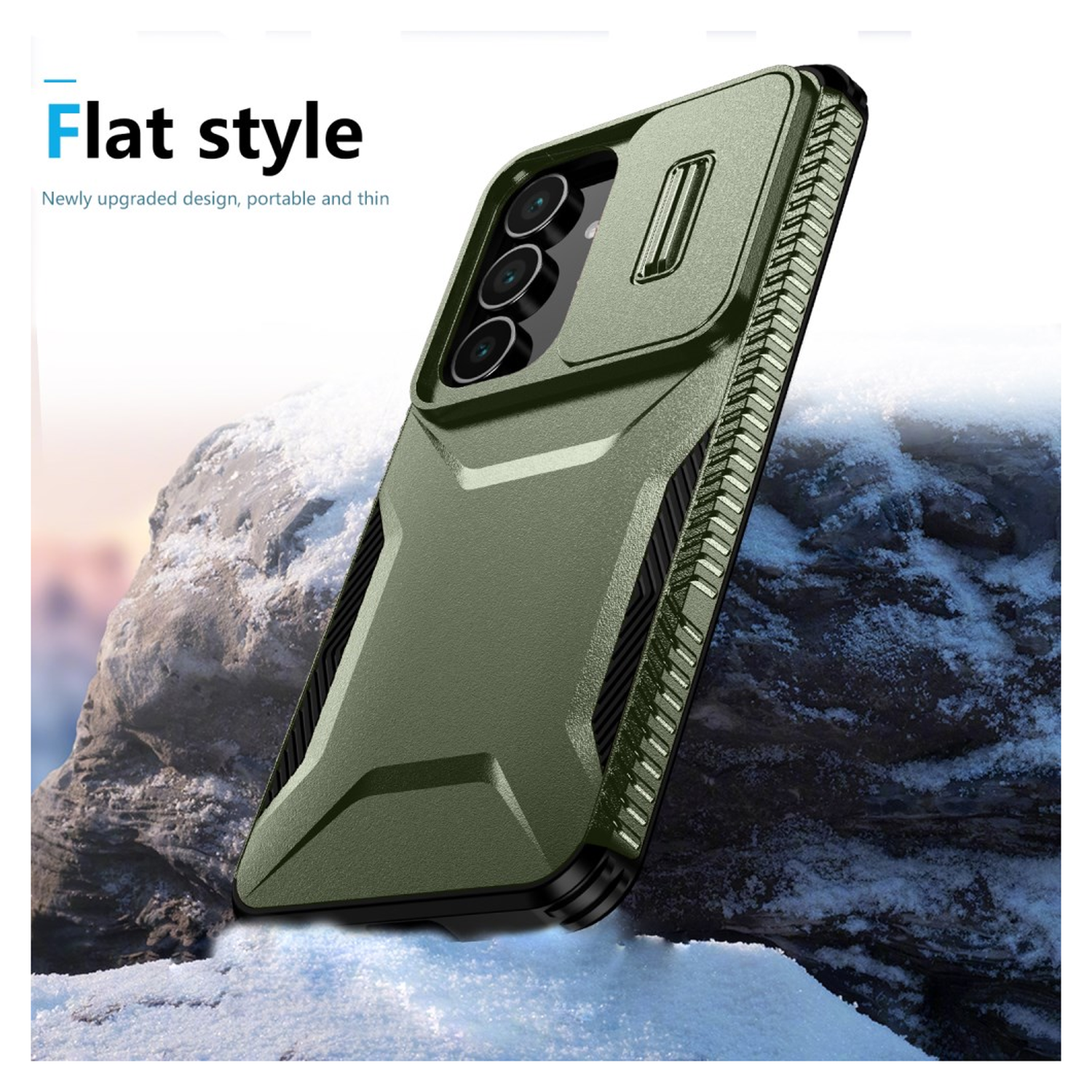 Samsung Galaxy S25 FE Hoesje Camera Slider Back Cover Schokbestendig Groen afbeelding 8