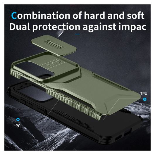 Samsung Galaxy S25 FE Hoesje Camera Slider Back Cover Schokbestendig Groen afbeelding 10