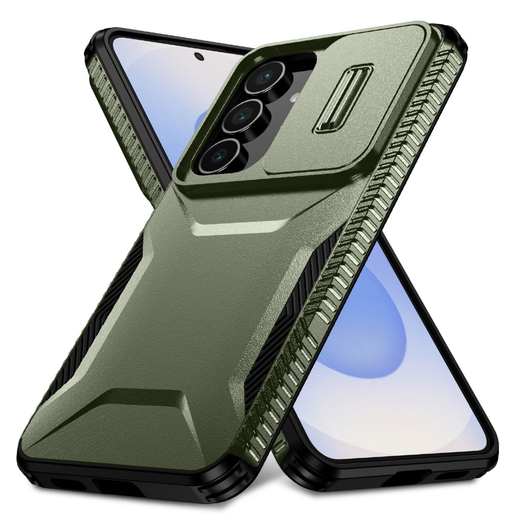 Samsung Galaxy S25 FE Hoesje Camera Slider Back Cover Schokbestendig Groen afbeelding 2