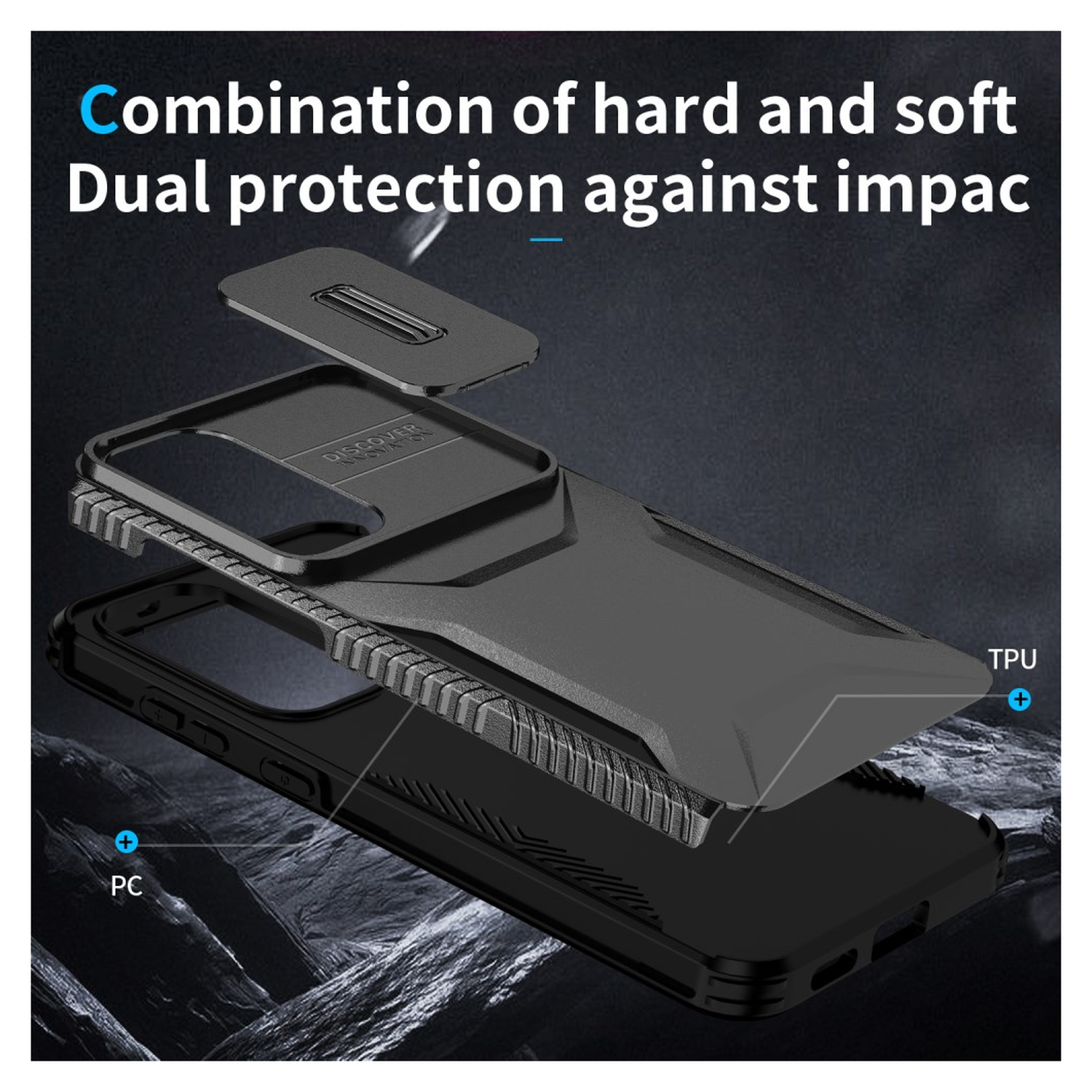 Samsung Galaxy S25 FE Hoesje Camera Slider Back Cover Schokbestendig Zwart afbeelding 10