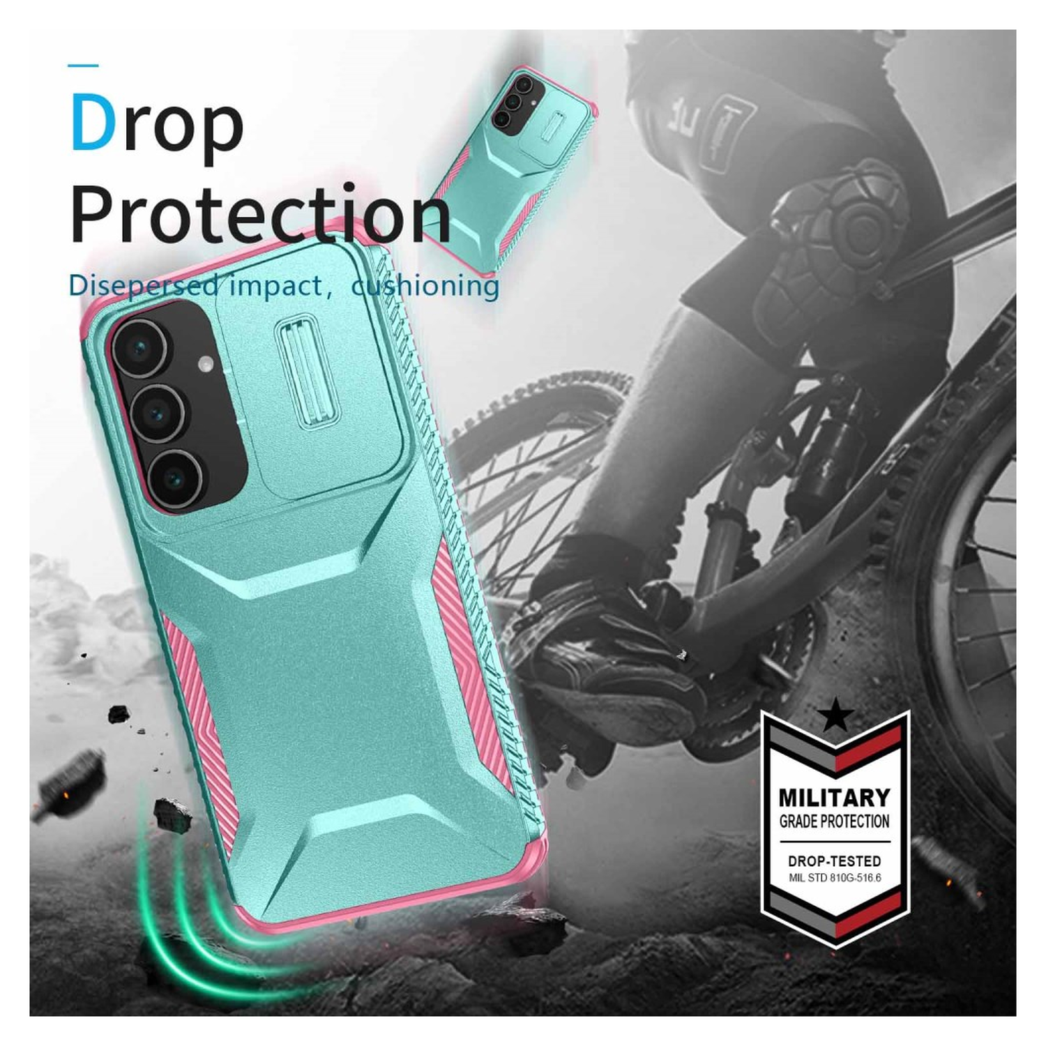 Samsung Galaxy S25 FE Hoesje Camera Slider Back Cover Schokbestendig Blauw afbeelding 10