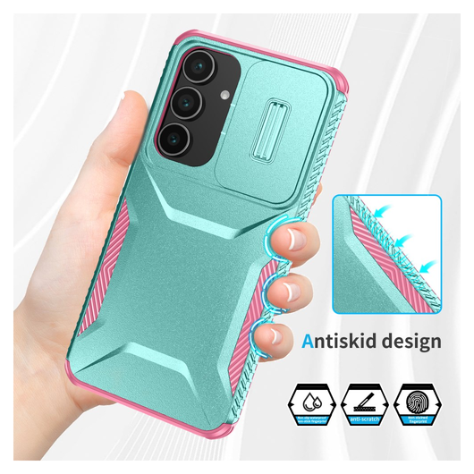 Samsung Galaxy S25 FE Hoesje Camera Slider Back Cover Schokbestendig Blauw afbeelding 7