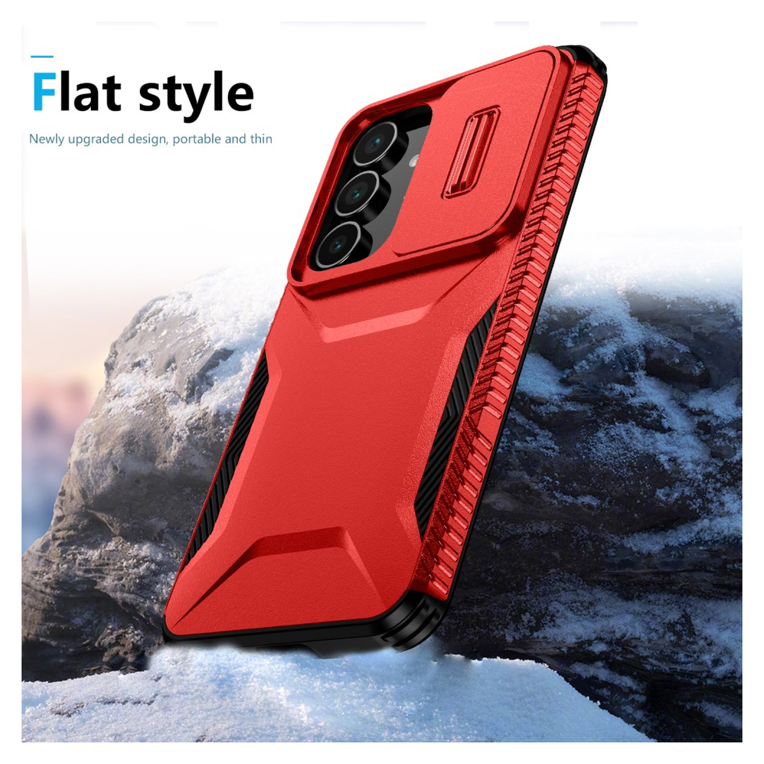 Samsung Galaxy S25 FE Hoesje Camera Slider Back Cover Schokbestendig Rood afbeelding 8