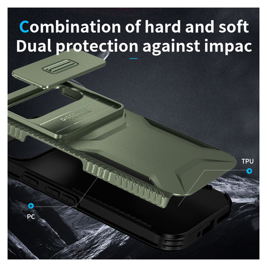 Google Pixel 10 Pro / 9 Pro Hoesje Camera Slider Back Cover Schokbestendig Groen afbeelding 10