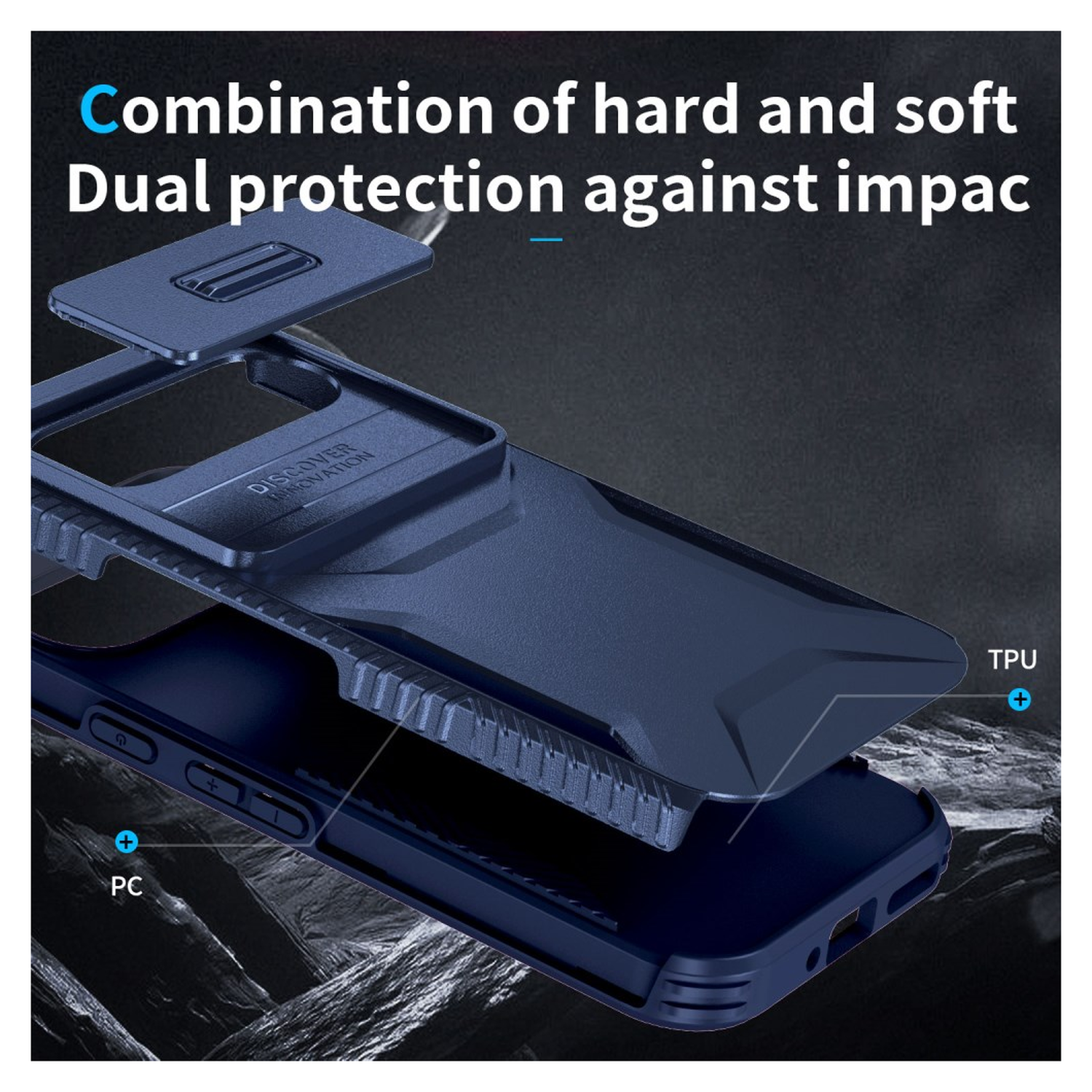 Goolge Pixel 10 Pro / 9 Pro Hoesje Camera Slider Back Cover Schokbestendig Blauw afbeelding 10