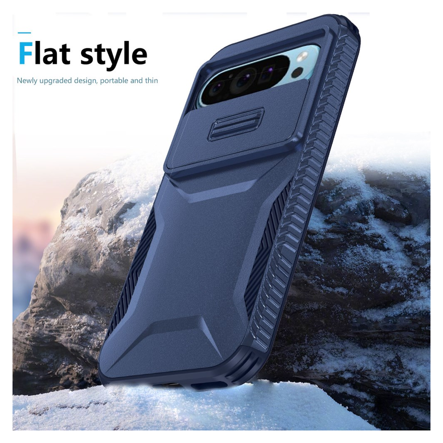 Goolge Pixel 10 Pro / 9 Pro Hoesje Camera Slider Back Cover Schokbestendig Blauw afbeelding 9