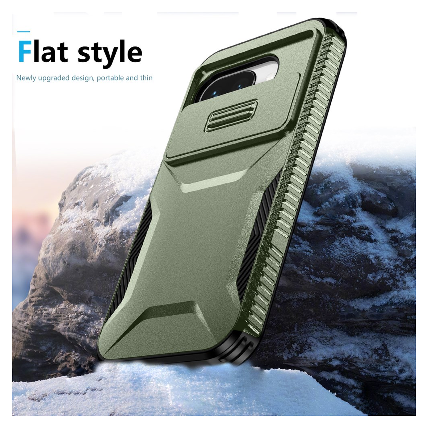 Google Pixel 9a Hoesje Camera Slider Back Cover Schokbestendig Groen afbeelding 8