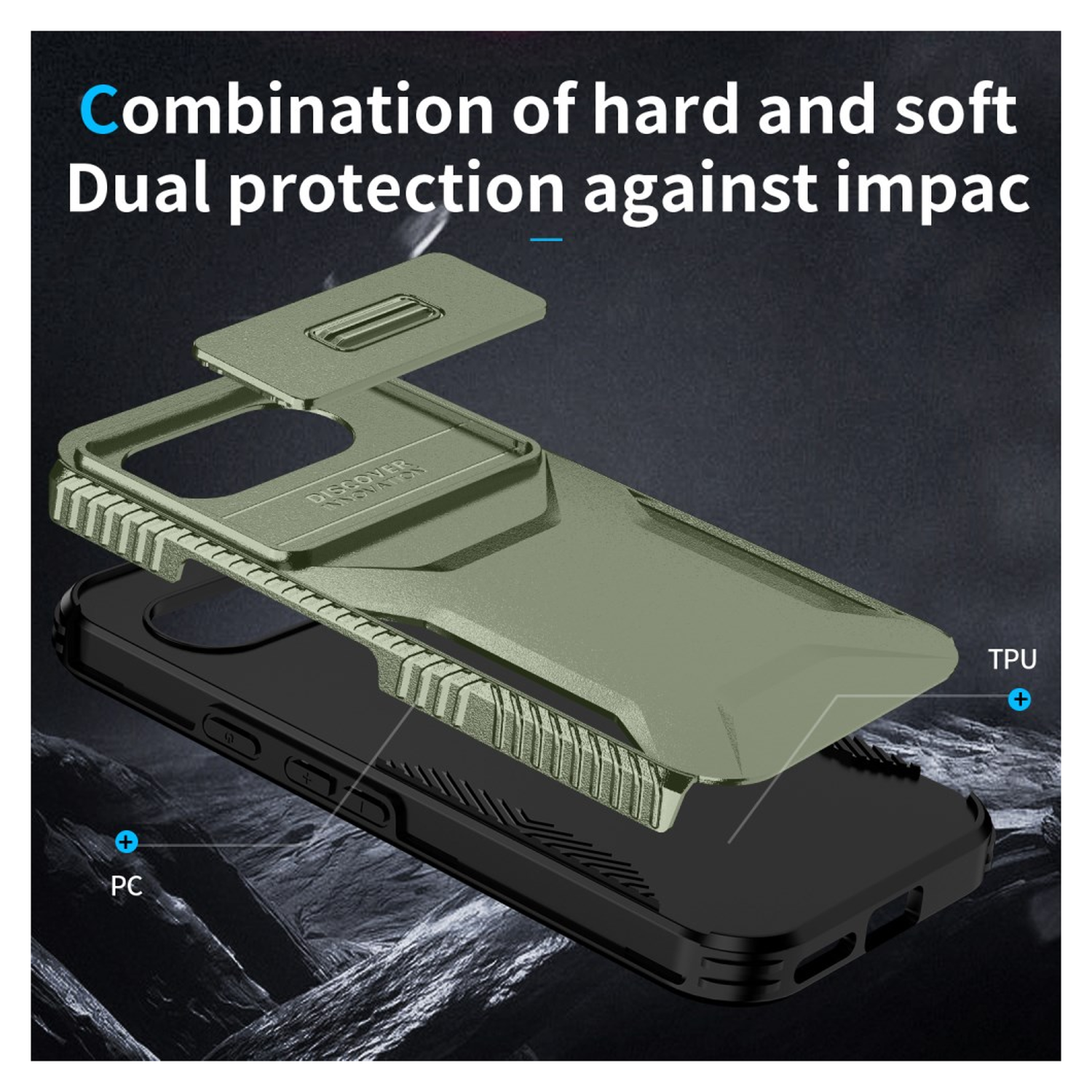 Google Pixel 9a Hoesje Camera Slider Back Cover Schokbestendig Groen afbeelding 9