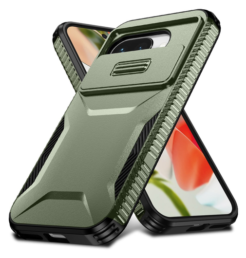 Google Pixel 9a Hoesje Camera Slider Back Cover Schokbestendig Groen afbeelding 2