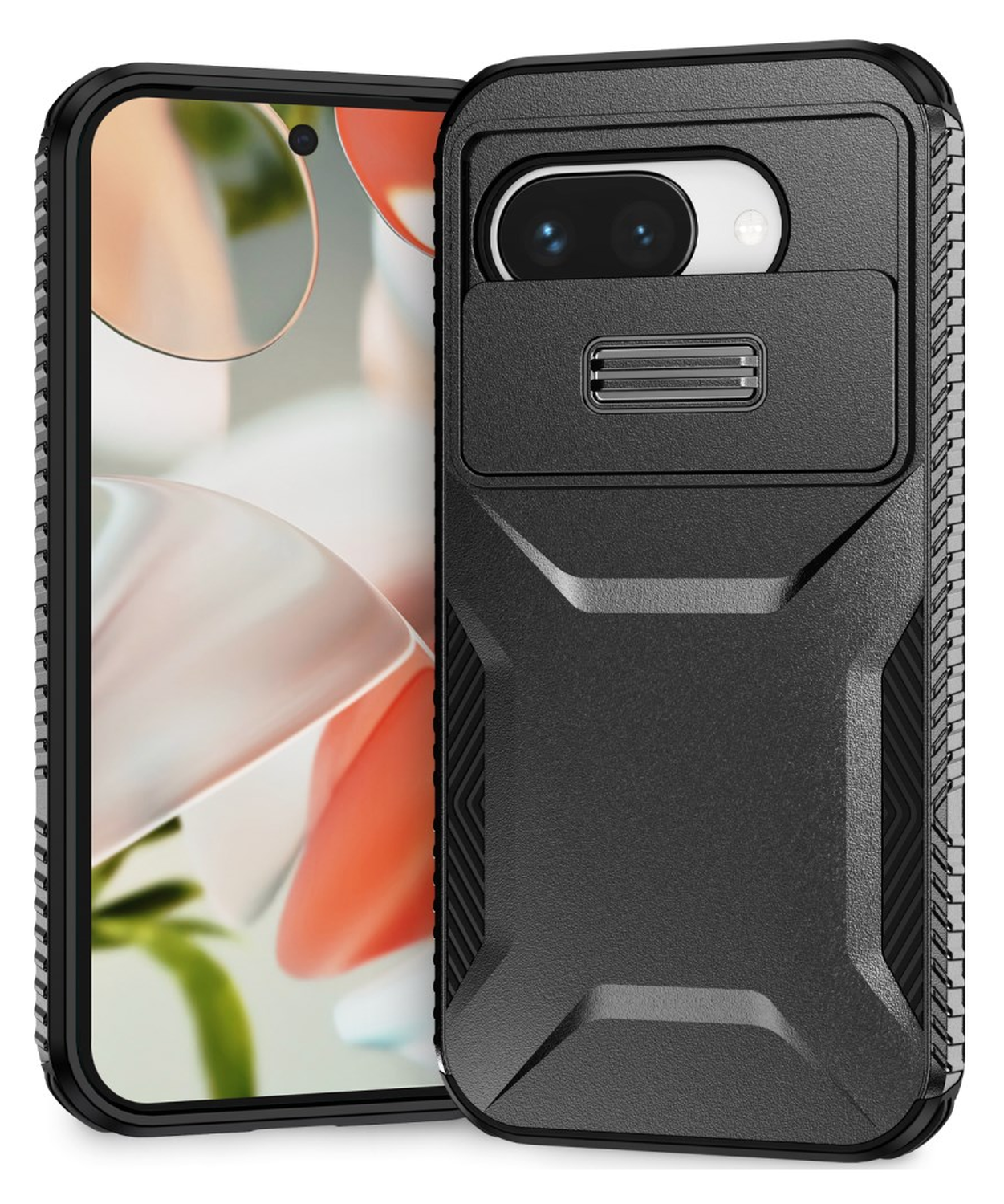 Google Pixel 9a Hoesje Camera Slider Back Cover Schokbestendig Zwart afbeelding 1