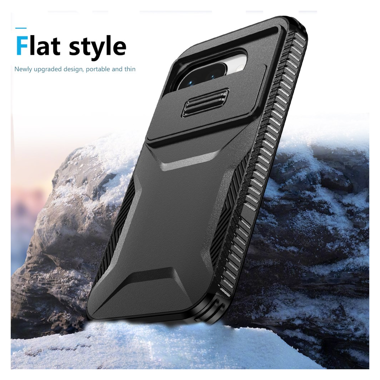 Google Pixel 9a Hoesje Camera Slider Back Cover Schokbestendig Zwart afbeelding 8