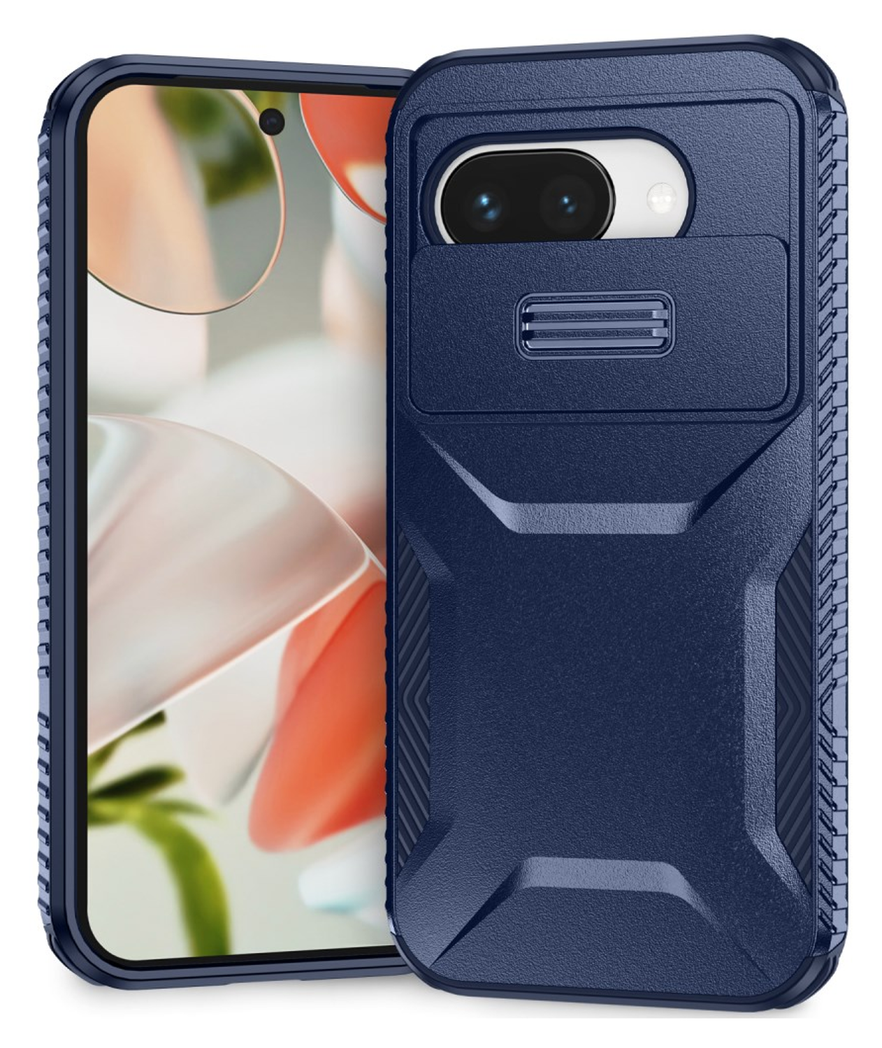 Google Pixel 9a Hoesje Camera Slider Back Cover Schokbestendig Blauw afbeelding 1