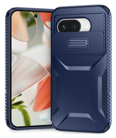 Google Pixel 9a Hoesje Camera Slider Back Cover Schokbestendig Blauw