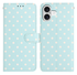 Apple iPhone 16 Hoesje Portemonnee Book Case Polka Dot Blauw