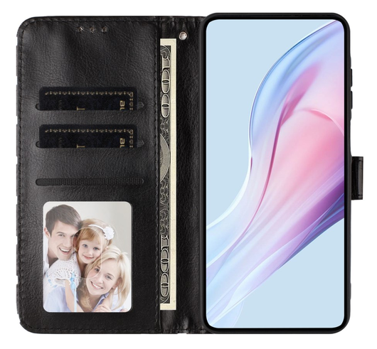 Apple iPhone 16e Hoesje Portemonnee Book Case Polka Dot Zwart afbeelding 13