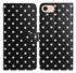 Apple iPhone 16e Hoesje Portemonnee Book Case Polka Dot Zwart