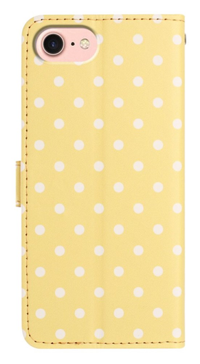 Apple iPhone 16e Hoesje Portemonnee Book Case Polka Dot Geel afbeelding 9