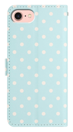 Apple iPhone 16e Hoesje Portemonnee Book Case Polka Dot Blauw afbeelding 8