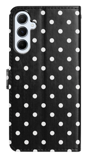 Samsung Galaxy A56 Hoesje Portemonnee Book Case Polka Dot Zwart afbeelding 7