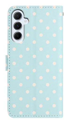 Samsung Galaxy A56 Hoesje Portemonnee Book Case Polka Dot Blauw afbeelding 7