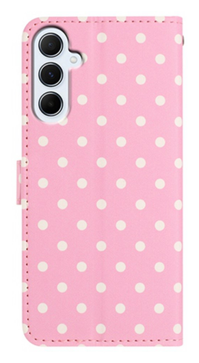 Samsung Galaxy A56 Hoesje Portemonnee Book Case Polka Dot Roze afbeelding 7