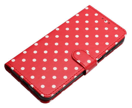 Samsung Galaxy A56 Hoesje Portemonnee Book Case Polka Dot Rood afbeelding 2