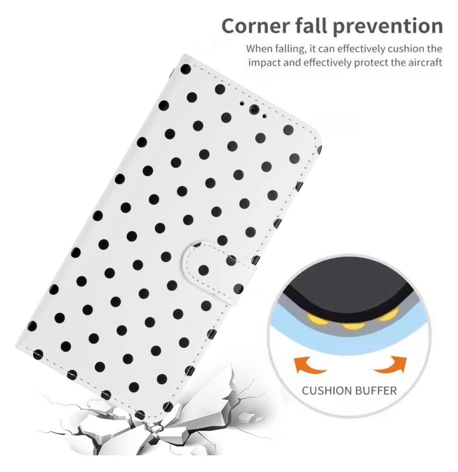 Samsung Galaxy A55 Hoesje Portemonnee Book Case Polka Dot Wit afbeelding 8