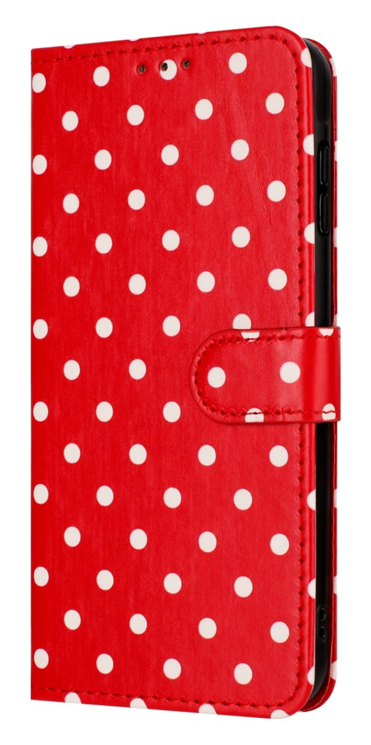 Samsung Galaxy A55 Hoesje Portemonnee Book Case Polka Dot Rood afbeelding 12