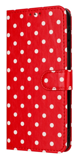 Samsung Galaxy A55 Hoesje Portemonnee Book Case Polka Dot Rood afbeelding 12