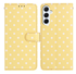 Samsung Galaxy A35 Hoesje Portemonnee Book Case Polka Dot Geel