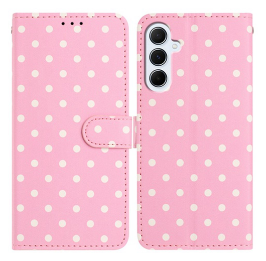 Samsung Galaxy A35 Hoesje Portemonnee Book Case Polka Dot Roze afbeelding 1