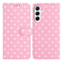 Samsung Galaxy A35 Hoesje Portemonnee Book Case Polka Dot Roze