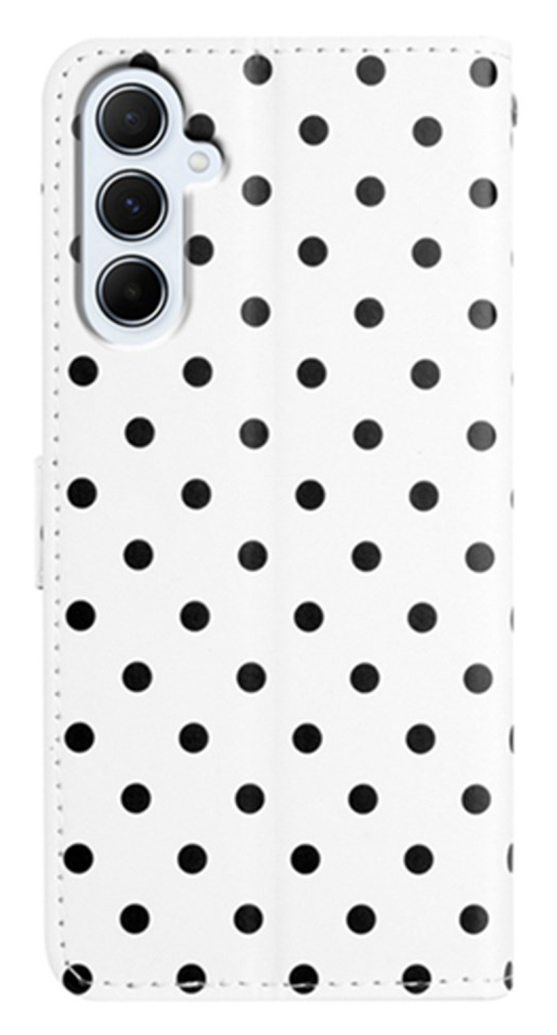 Samsung Galaxy A35 Hoesje Portemonnee Book Case Polka Dot Wit afbeelding 6