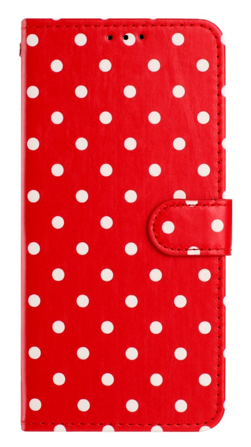 Samsung Galaxy A35 Hoesje Portemonnee Book Case Polka Dot Rood afbeelding 11